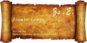 Zsemle Ervin névjegykártya